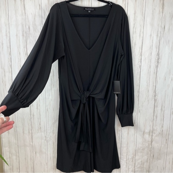 Eloquii NWT black stretchy knot dress size 18 - Picture 1 of 6